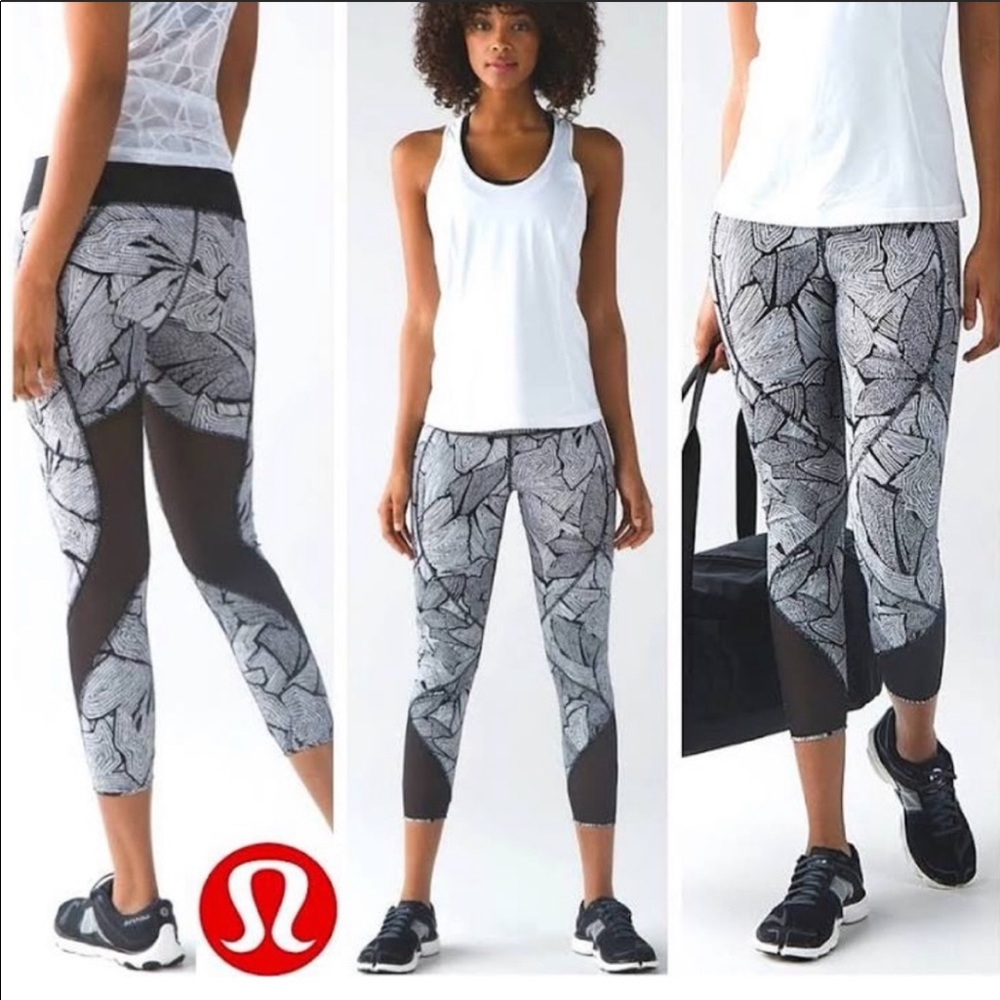 Lululemon Goal Crusher 7/8 Leggings Black and White